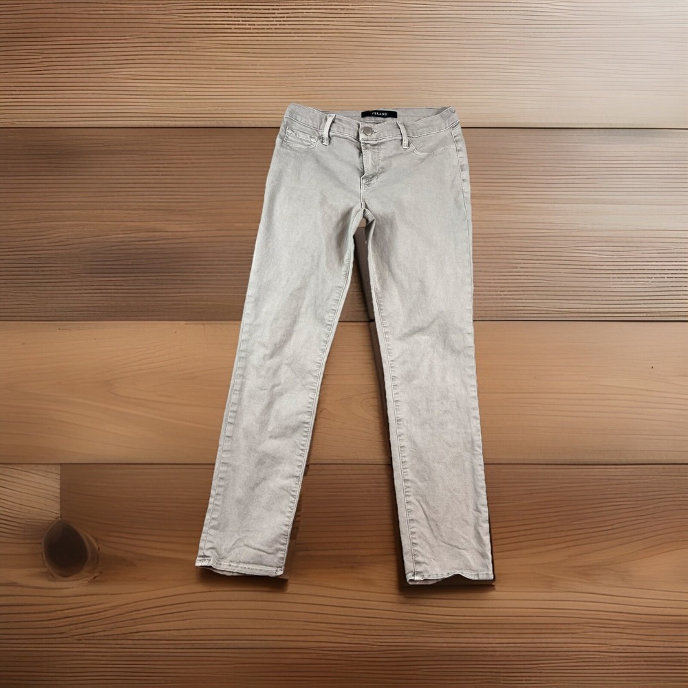 J Brand Cropped Rail Skinny Jeans Women 27 Khaki Ankle Stretch Pants